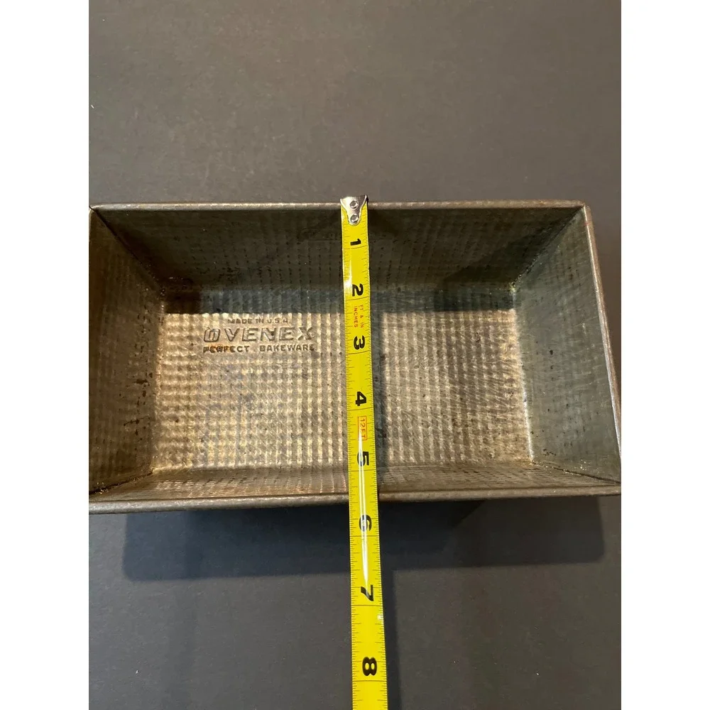 Vintage Ovenex Perfect Bakeware Loaf Pan Waffle Texture Steel Made in USA 9.5in